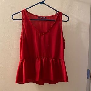 Cute stylish Alex + Alex red peplum blouse size XS